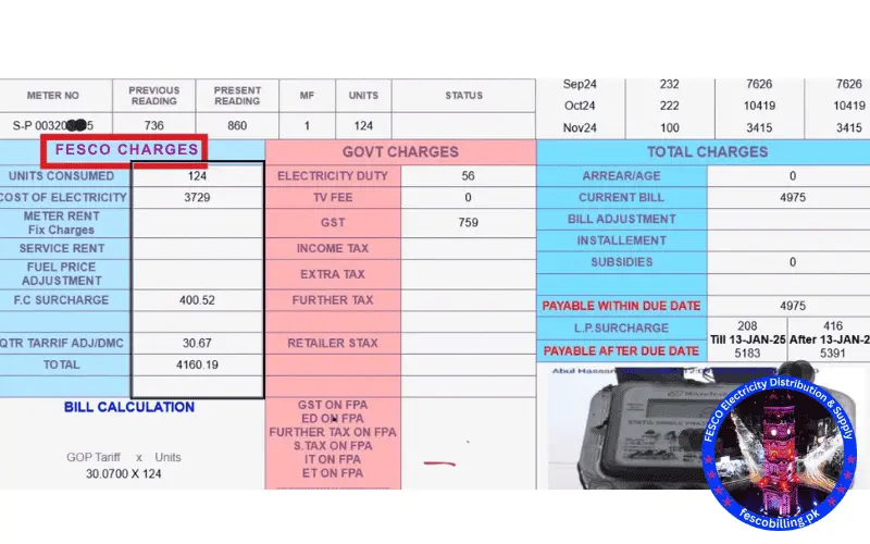 Home 13 FESCO Charges in electricity bill